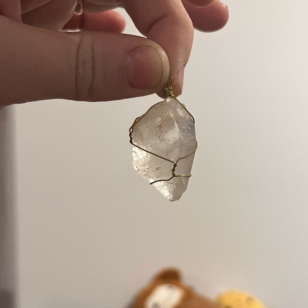 Handmade Wrapped Clear Quartz Pendant